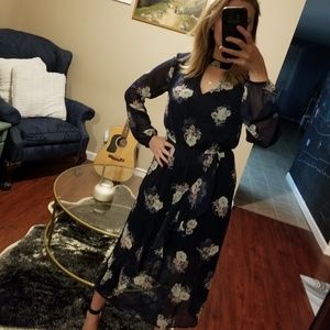 Long sleeved floral dress